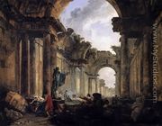 Imaginary View of the Grande Galerie in the Louvre in Ruins 1796 - Hubert Robert