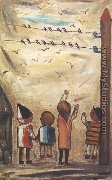 Flight of the Swallows - Tadeusz Makowski