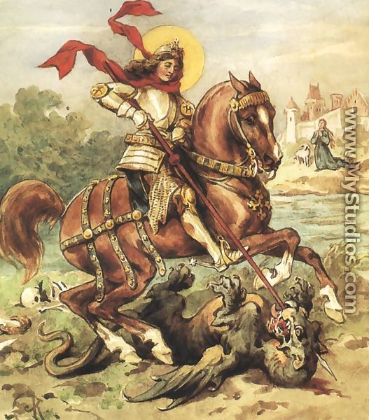 St. George Killing the Dragon - Juliusz Kossak