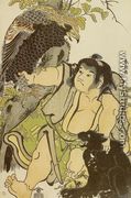 Kintaro and the Wild Animals - Katsushika Hokusai