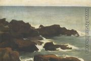 Sea with Lilac Rocks - Wladyslaw Slewinski