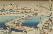 View of the Old Boat-Bridge at Sano in Kozuke Province (Kozuke Sano funabashi no kozu) - Katsushika Hokusai