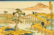 Ancient View of Yatsuhashi in Mikawa Province (Mikawa no Yatsuhashi no kozu) - Katsushika Hokusai