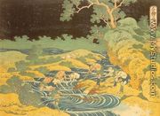 Fishing by Torchlight in Kai Province (Koshu hiburi) - Katsushika Hokusai