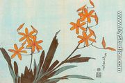 Orange Orchids - Katsushika Hokusai