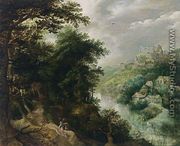 Wooded River Landscape with St John the Baptist  c. 1610 - Anthonie Mirou