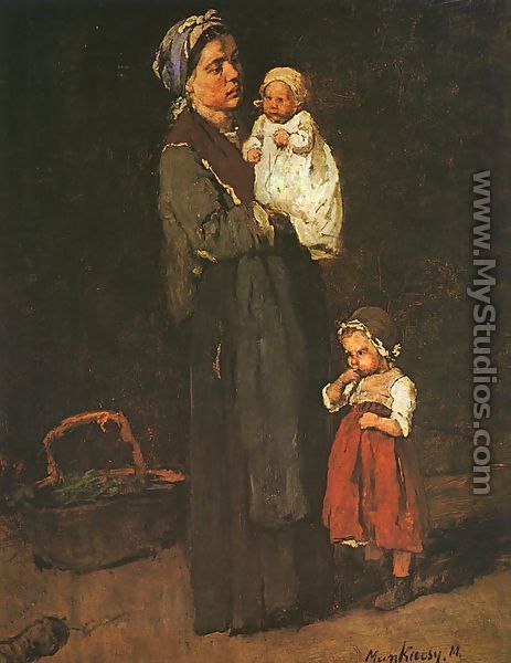 Mother and Child - study for "The Pawnbrokers Shop" (Anya Gyermekkel- Tanulmany a zaloghaz címü kephez)  1873 - Mihaly Munkacsy