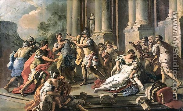 Horatius Slaying His Sister after the Defeat of the Curiatii c. 1760 - Francesco de Mura