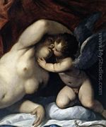 Venus and Cupid at Vulcan's Forge (detail) c. 1610 - Jacopo d'Antonio Negretti (see Palma Giovane)