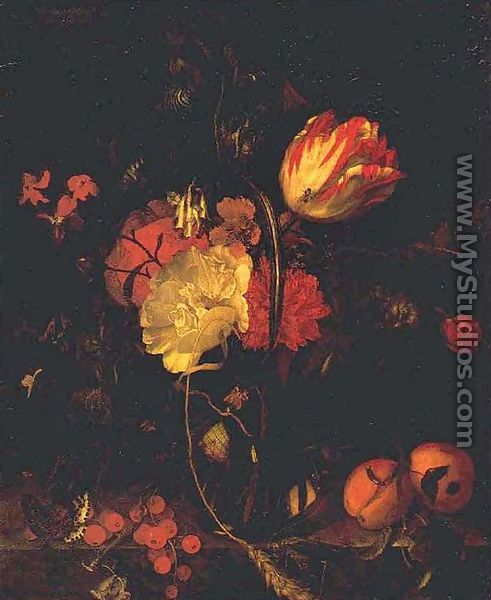Flowers and Fruit 1670s - Maria van Oosterwijk