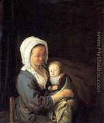 Woman Holding a Child in her Lap 1652 - Adriaen Jansz. Van Ostade