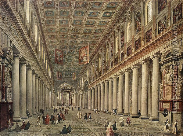 Interior of the Santa Maria Maggiore in Rome c. 1730 - Giovanni Paolo Pannini