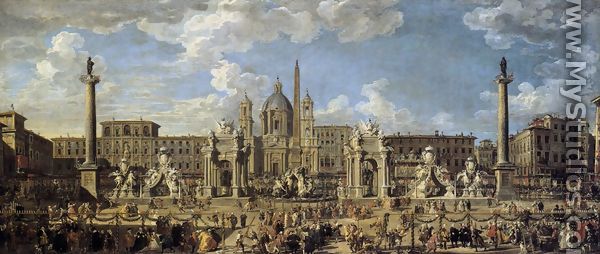Piazza Navona in Rome 1729 - Giovanni Paolo Pannini