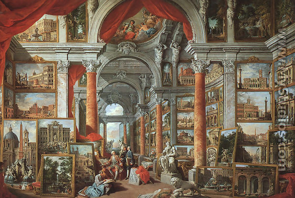 Picture Gallery with Views of Modern Rome 1757 - Giovanni Paolo Pannini