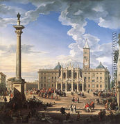 The Piazza and Church of Santa Maria Maggiore 1744 - Giovanni Paolo Pannini