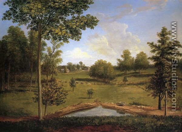 Landscape Looking Towards Sellers Hall from Mill Bank  1818 - Charles Willson Peale