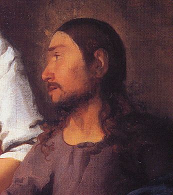 detail of Christ's face