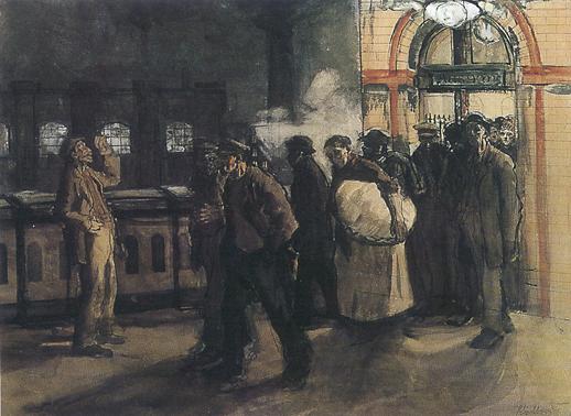 Kollwitz-	Workers Going Home at the Lebrter Railroad Station
