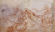Study for Deluge (portion of sheet) c. 1546 - (Jacopo Carucci) Pontormo