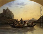 Crossing the Elbe at Aussig 1837 - Adrian Ludwig Richter