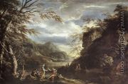 River Landscape with Apollo and the Cumean Sibyl c. 1655 - Salvator Rosa