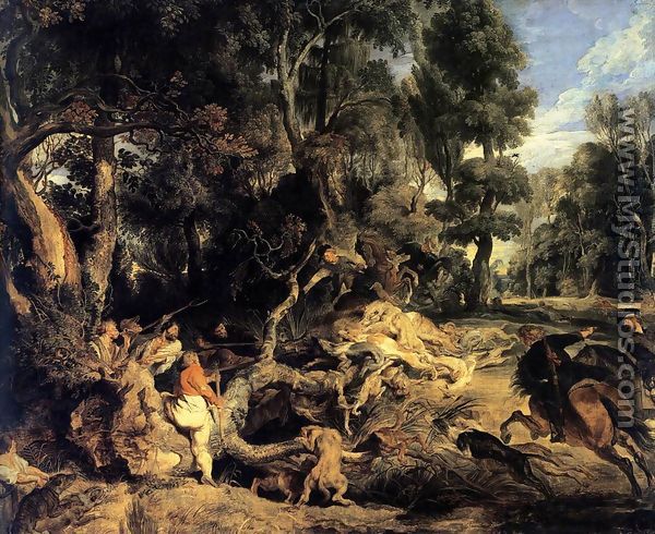 Boar Hunt 1615-20 - Peter Paul Rubens