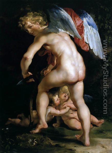 Cupid Making His Bow 1614 - Peter Paul Rubens