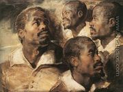 Four Studies of the Head of a Negro - Peter Paul Rubens
