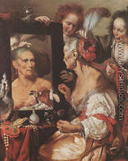 Old  Woman at the Mirror c. 1615 - Bernardo Strozzi