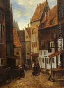 Street Scene with Six Figures - Jacobus Vrel