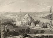 Mosque and Tomb of Sulieman, from the Seraskier's Tower, Istanbul, Turkey - William Henry Bartlett