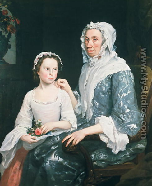 Portrait of an Elderly Lady and a Young Girl - George Beare
