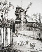 Moulin de la Galette, from 'Du Ier au XXeme- Les Arondissements de Paris...',  1903 - Eugene Bejot