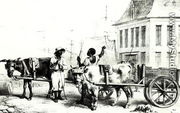 Negro Boys with bullock carts, from 'Voyage a Surinam' 1834 - Pierre J. Benoit
