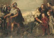 Volumnia with her sons before Coriolanus, the Castel Sant'Angelo beyond - Bartolomeo Biscaino