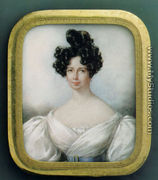 Portrait einer vornehmen Dame mit kunstvoller Frisur im schulterfreien Kleid 1831 - Candide Blaize