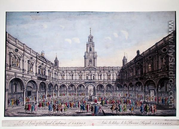 The Inside View of the Royal Exchange at London (2)  c.1750 - Thomas Bowles