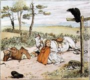 The Farmer on the ground, from 'A Farmer went trotting upon his grey mare' - Randolph Caldecott