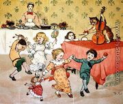 The Cat and the Fiddle and the Children's Party illustration from Hey Diddle Diddle - Randolph Caldecott