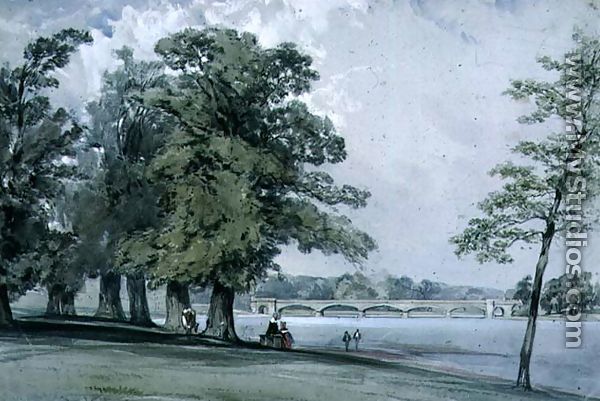 View on the Serpentine, Hyde Park - William Callow