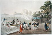 First disembarkation of the French at the Portuguese outpost at Dille, Timor, plate 5 from 'Le Costume Ancien et Moderne' - Felice Campi