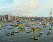The River Thames with St. Paul's Cathedral on Lord Mayor's Day, detail of the boats, c.1747-48 - (Giovanni Antonio Canal) Canaletto