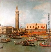 View of the Palace of St Mark, Venice, with preparations for the Doge's Wedding - (Giovanni Antonio Canal) Canaletto