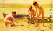Boys Playing with Crabs - Thomas Pollock Anschutz