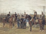 A French Cavalry Officer Guarding Captured Bavarian Soldiers - Jean Baptiste Edouard Detaille