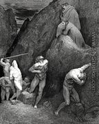 The Inferno, Canto 28, lines 30,31: Now mark how I do rip me: lo!/ How is Mahomet mangled. - Gustave Dore