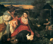 Madonna and Child with St. Catherine and a Rabbit - Tiziano Vecellio (Titian)