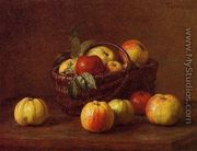Apples in a Basket on a Table - Ignace Henri Jean Fantin-Latour