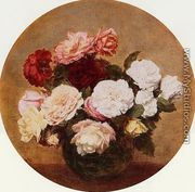 A Large Bouquet of Roses - Ignace Henri Jean Fantin-Latour