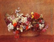 Flowers in a Bowl - Ignace Henri Jean Fantin-Latour